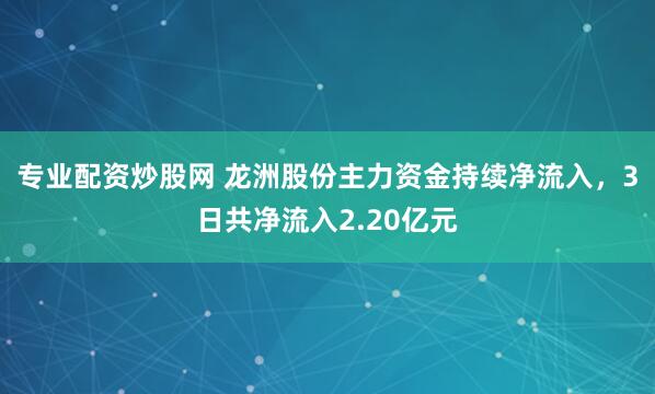 专业配资炒股网 龙洲股份主力资金持续净流入，3日共净流入2.20亿元